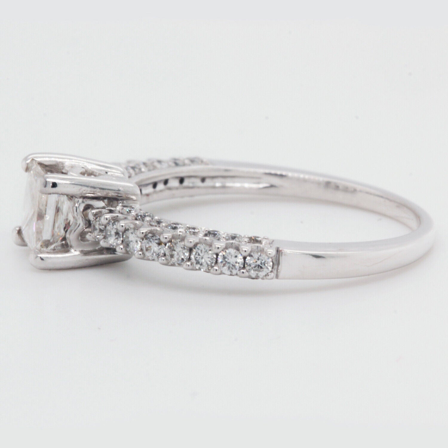 Princess Cut Diamond Engagement Ring Clarity Enhanced 1.01 TCW 14K White Gold